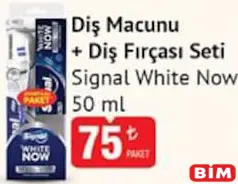 SİGNAL WHİTE NOW DİŞ MACUNU + DİŞ FIRÇASI SETİ 50 ML